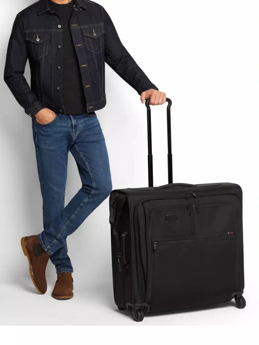 Tumi Large Garment Checked Black Rolling Garment Bag travel business